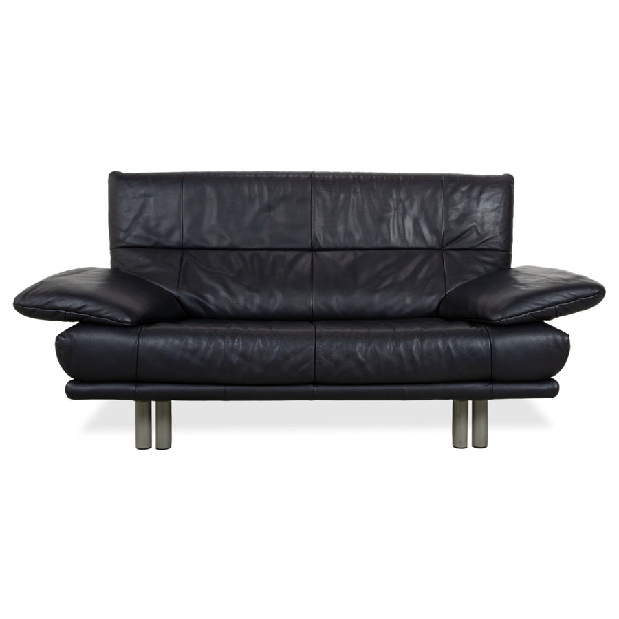 Rolf Benz BMP 418 Leder Zweisitzer Blau Dunkelblau Sofa Couch