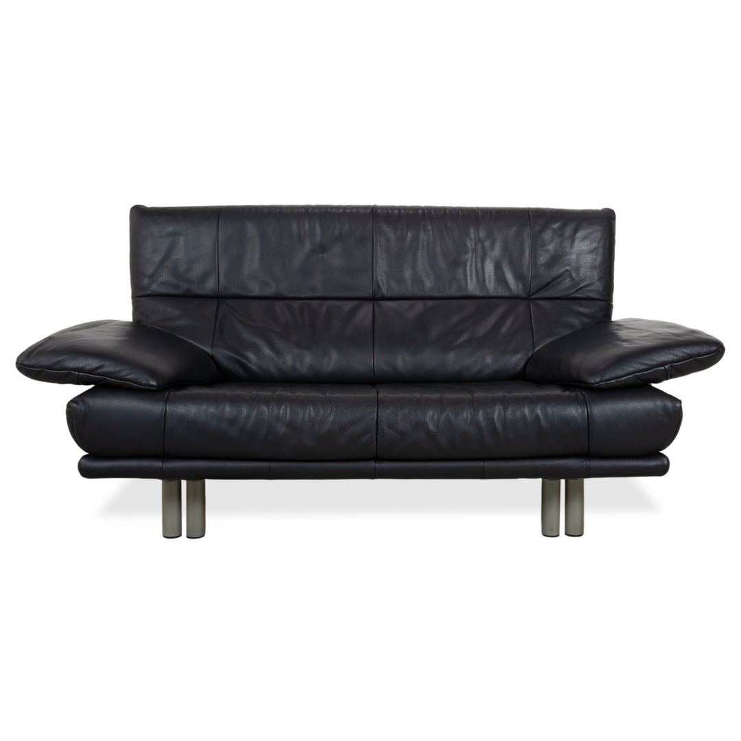 Rolf Benz BMP 418 Leder Zweisitzer Blau Dunkelblau Sofa Couch