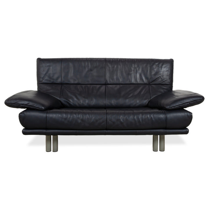 Rolf Benz BMP 418 Leder Zweisitzer Blau Dunkelblau Sofa Couch