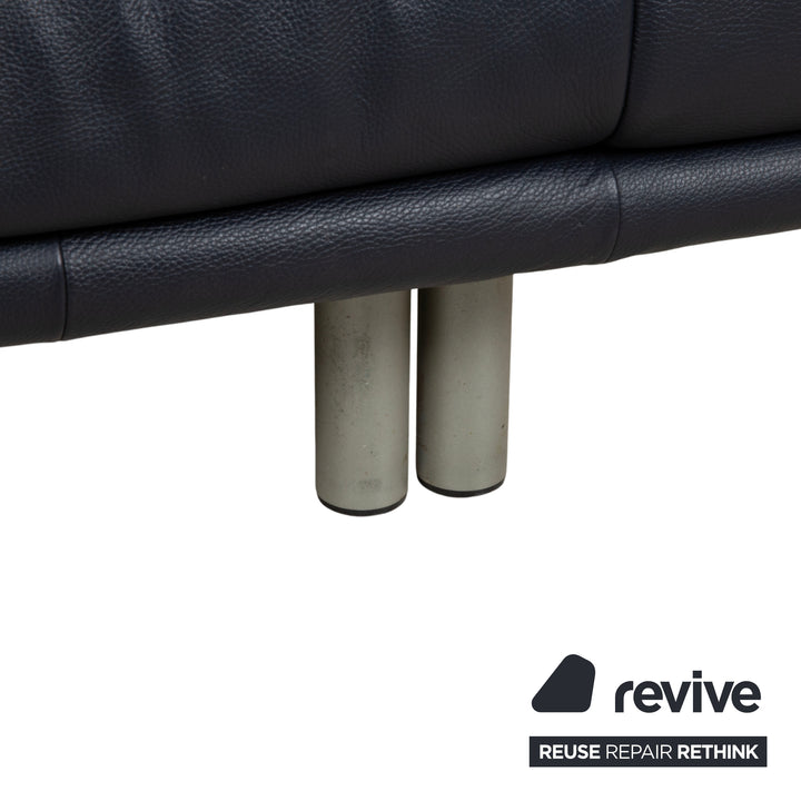 Rolf Benz BMP 418 Leder Zweisitzer Blau Dunkelblau Sofa Couch