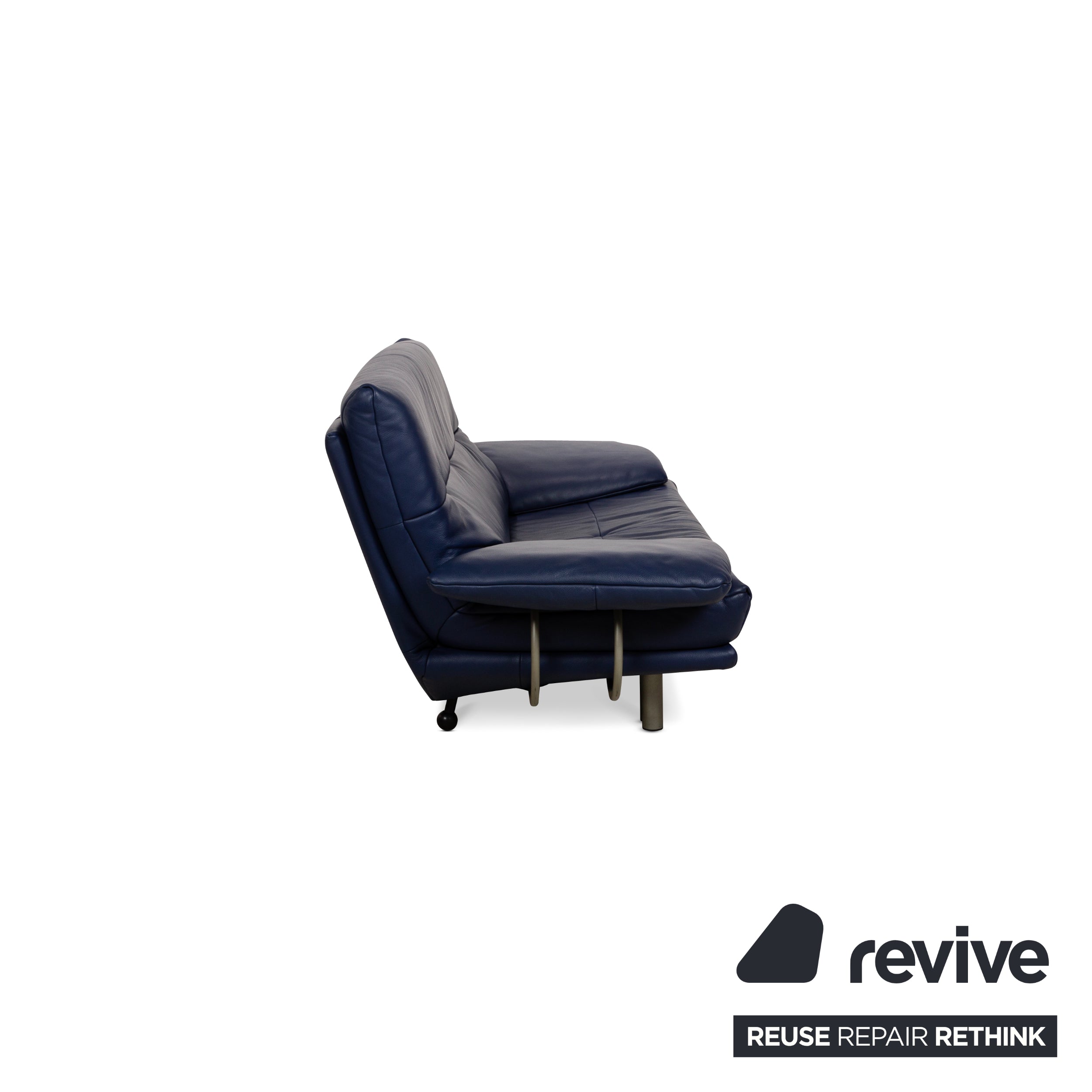 Rolf Benz BMP 418 Leather Two-Seater Blue Sofa Couch