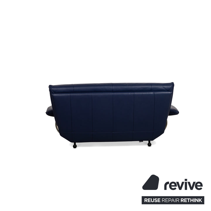 Rolf Benz BMP 418 Leder Zweisitzer Blau Sofa Couch