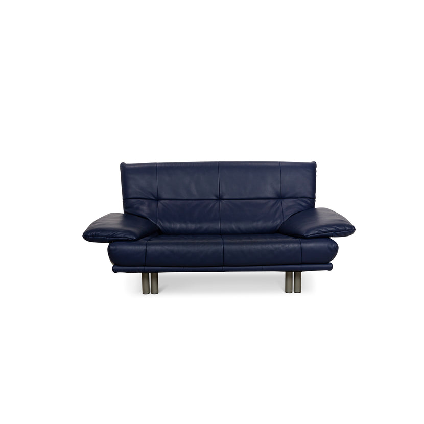 Rolf Benz BMP 418 Leather Two-Seater Blue Sofa Couch