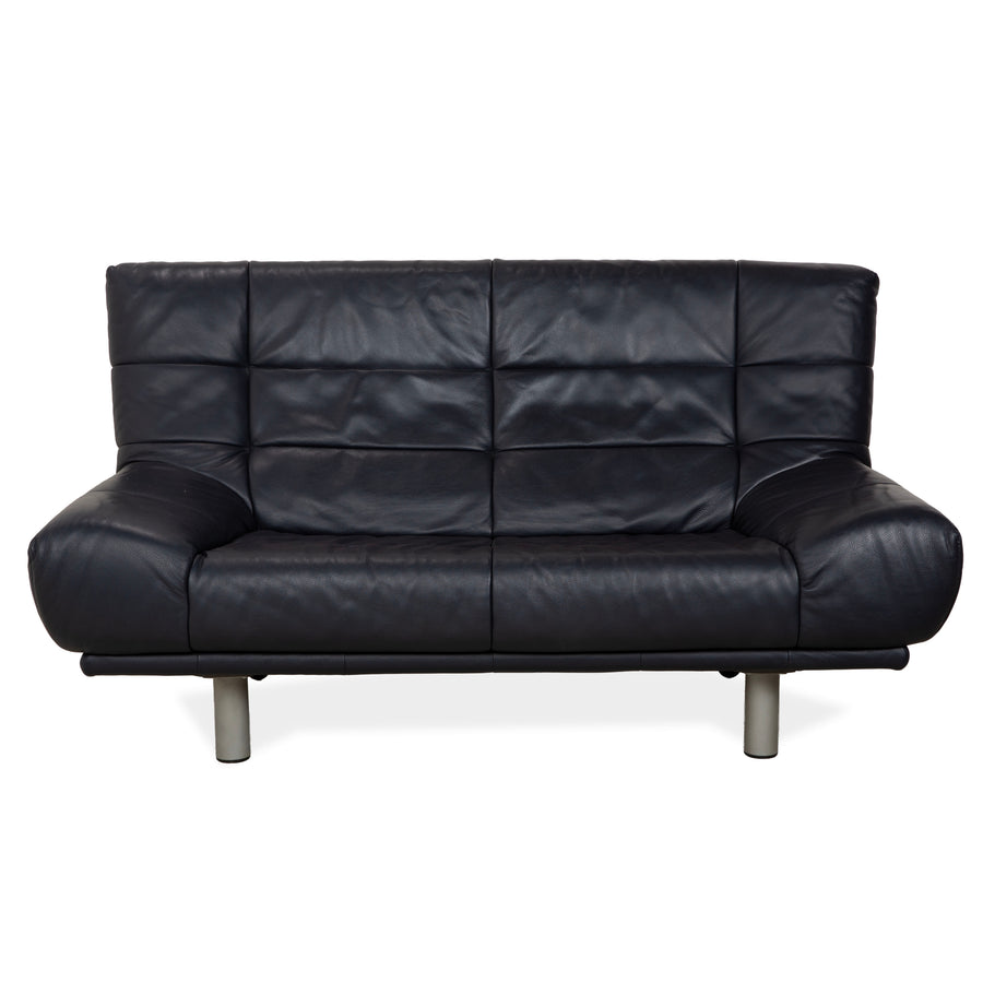 Rolf Benz BMP 418 Leder Zweisitzer Dunkelblau Sofa Coch