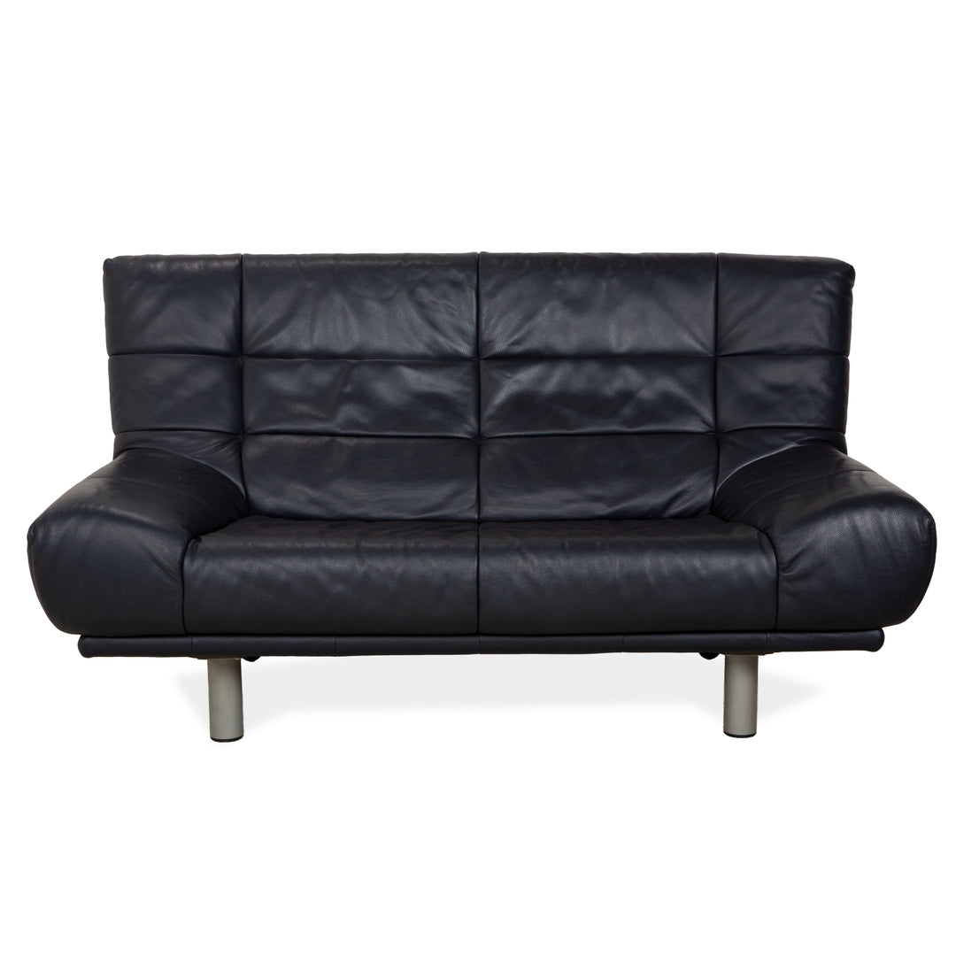 Rolf Benz BMP 418 Leather Two-Seater Dark Blue Sofa