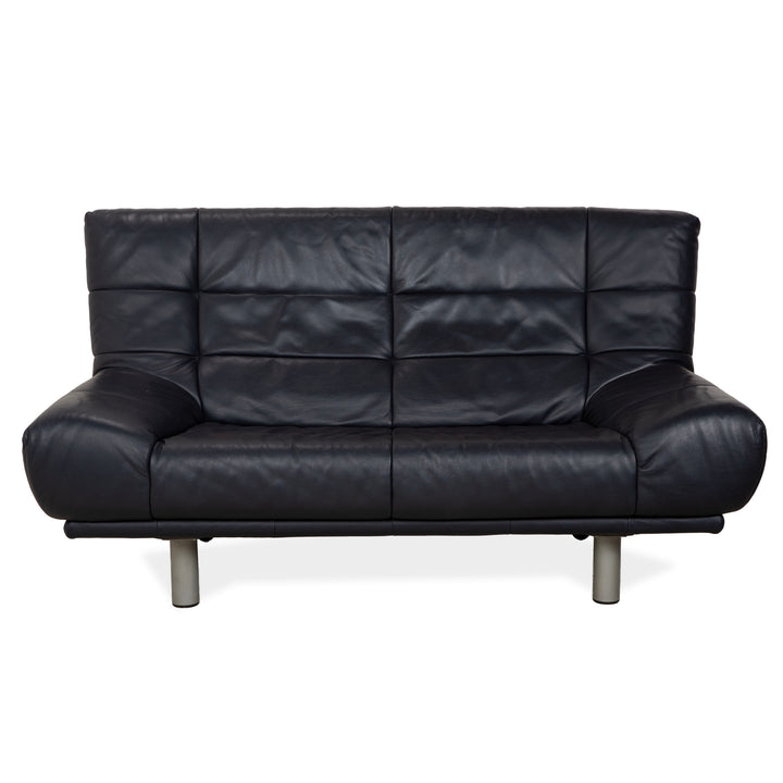 Rolf Benz BMP 418 Leather Two-Seater Dark Blue Sofa