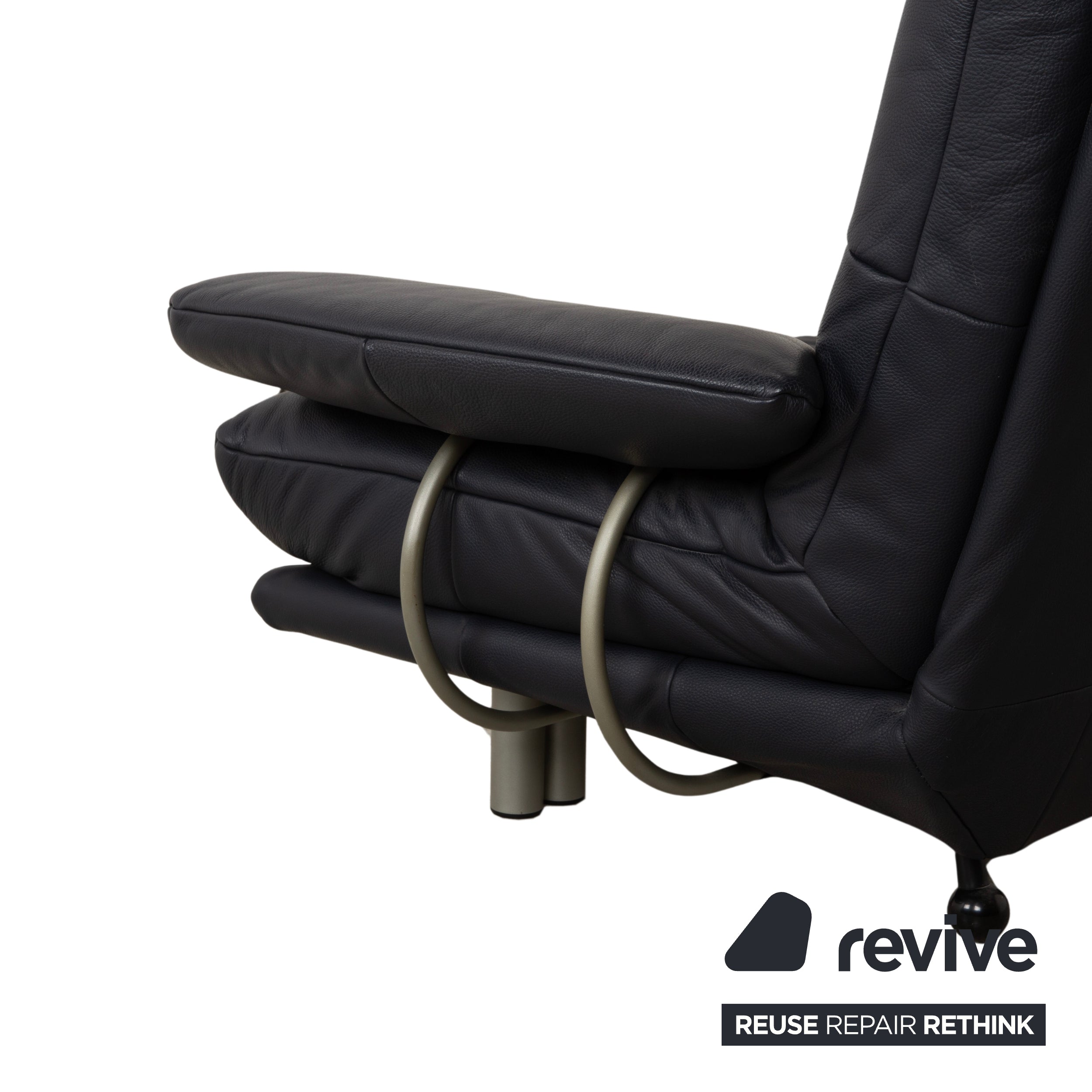 Rolf Benz BMP 418 Leder Zweisitzer Dunkelblau Sofa Couch