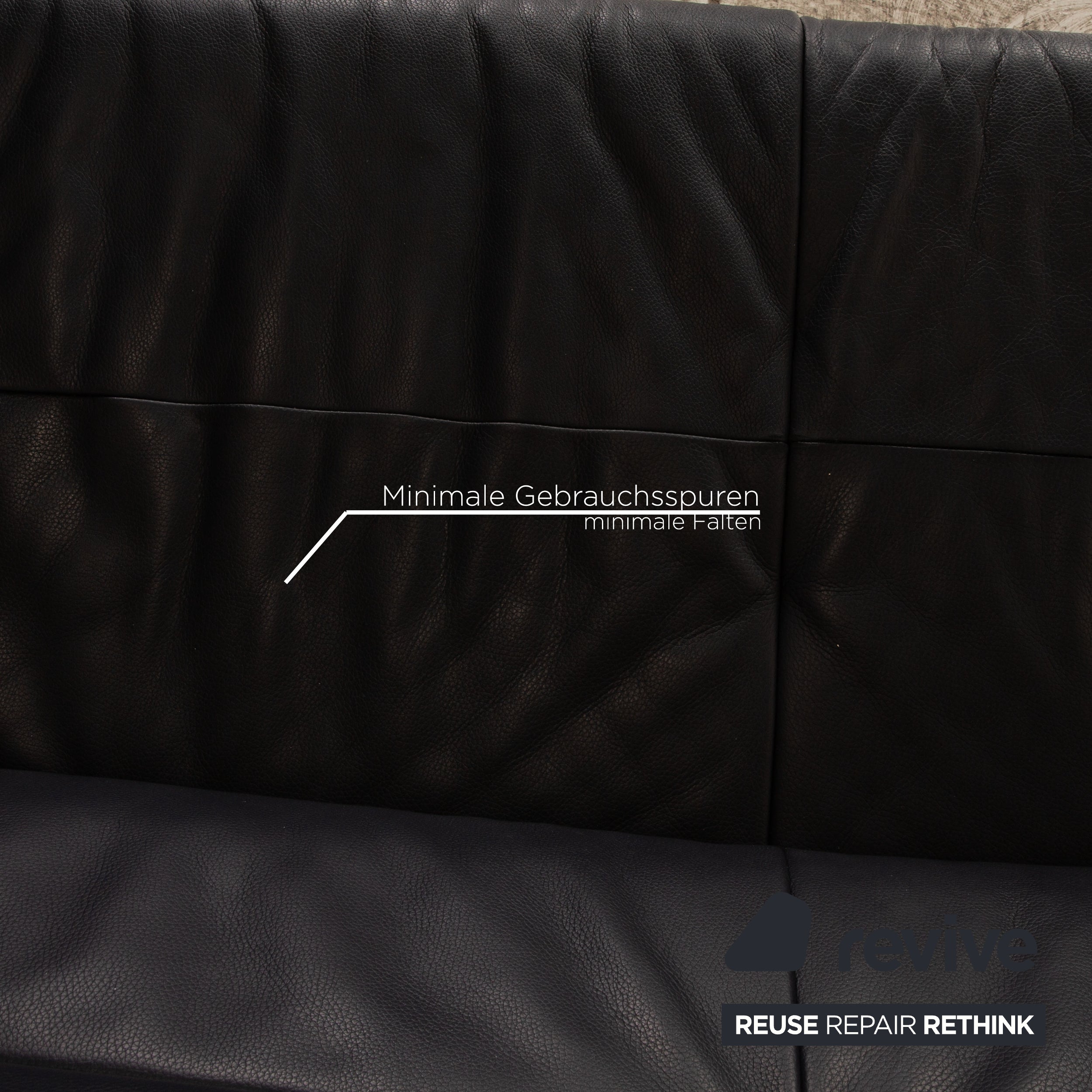 Rolf Benz BMP 418 Canapé deux places en cuir bleu foncé