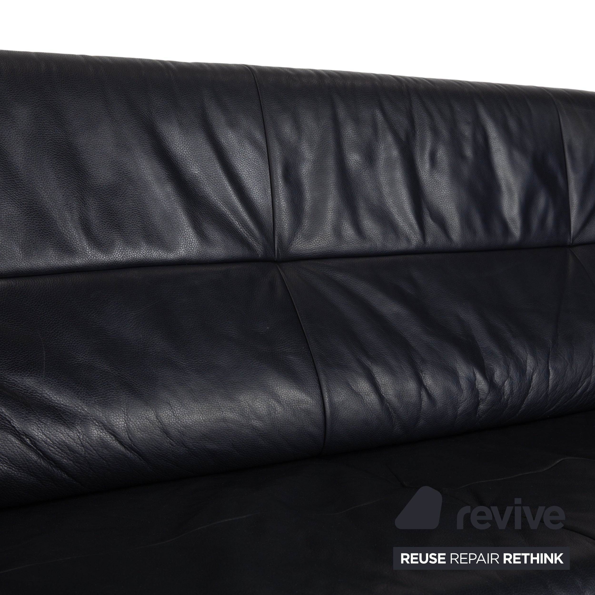 Rolf Benz BMP 418 Leder Zweisitzer Dunkelblau Sofa Couch