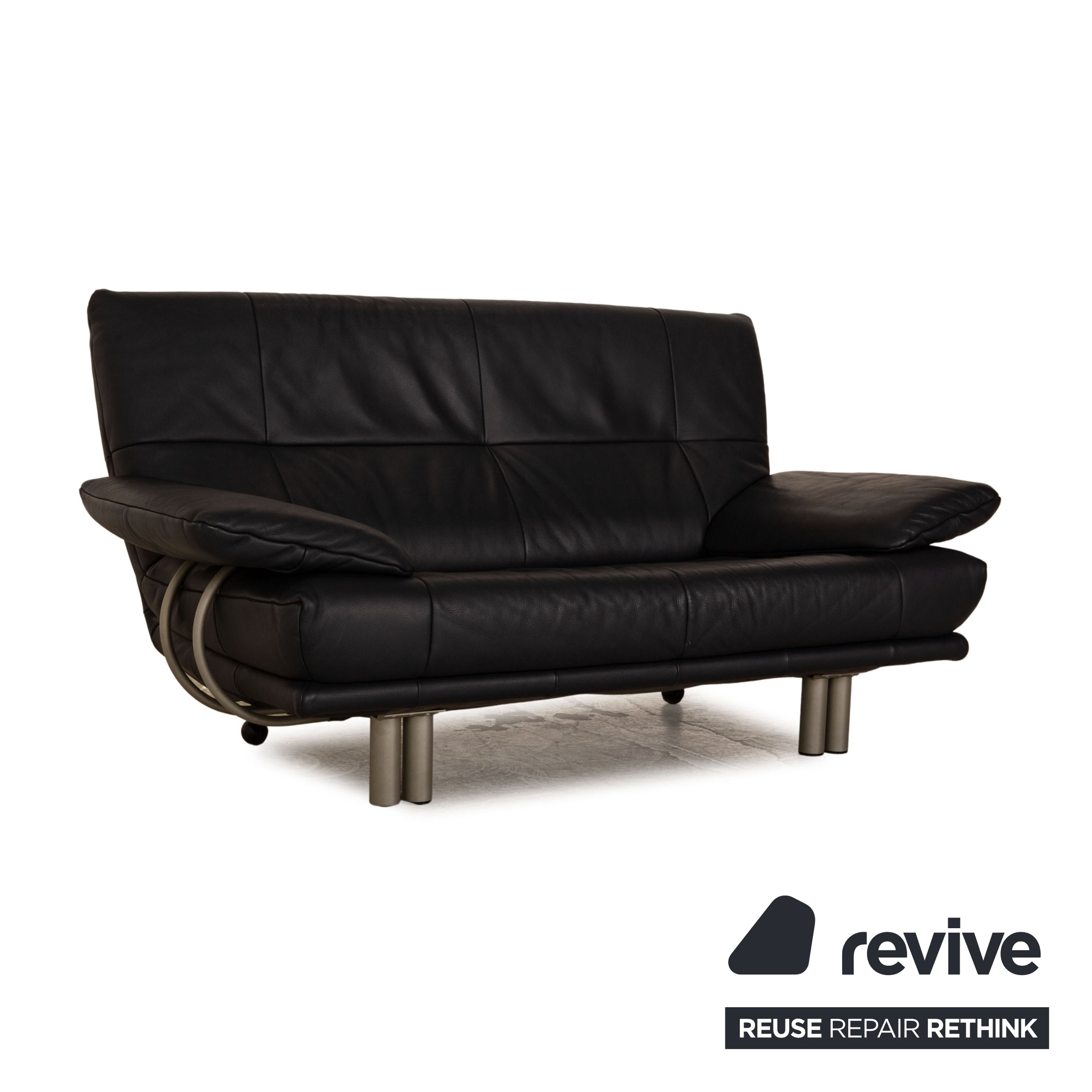 Rolf Benz BMP 418 Canapé deux places en cuir bleu foncé