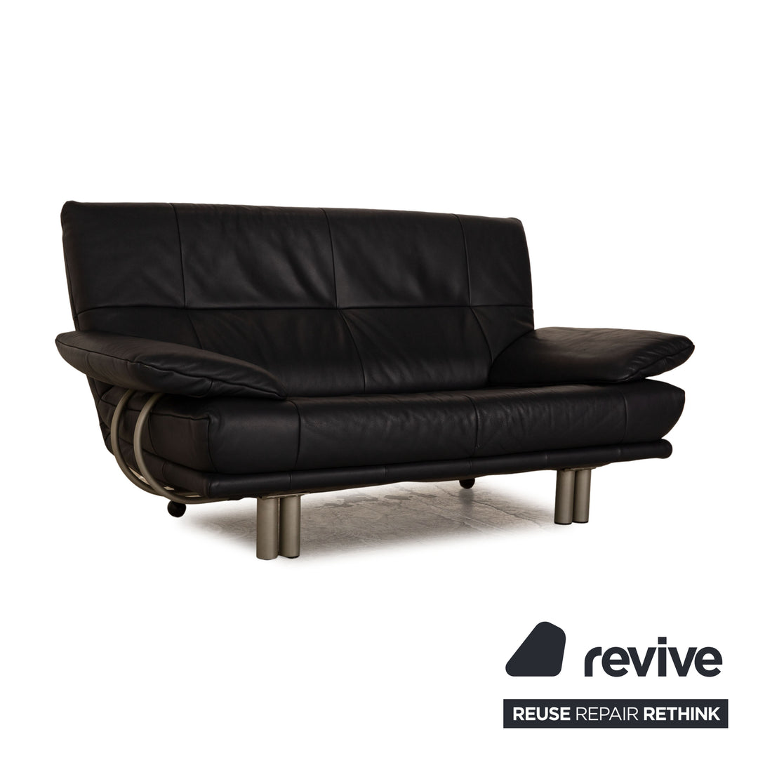Rolf Benz BMP 418 leather two-seater blue dark blue sofa couch