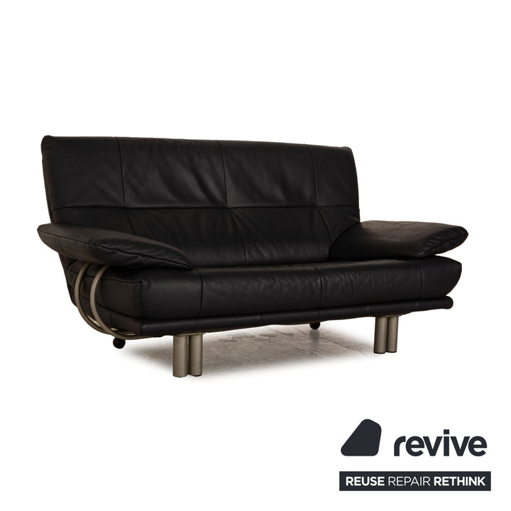 Rolf Benz BMP 418 leather two-seater blue dark blue sofa couch