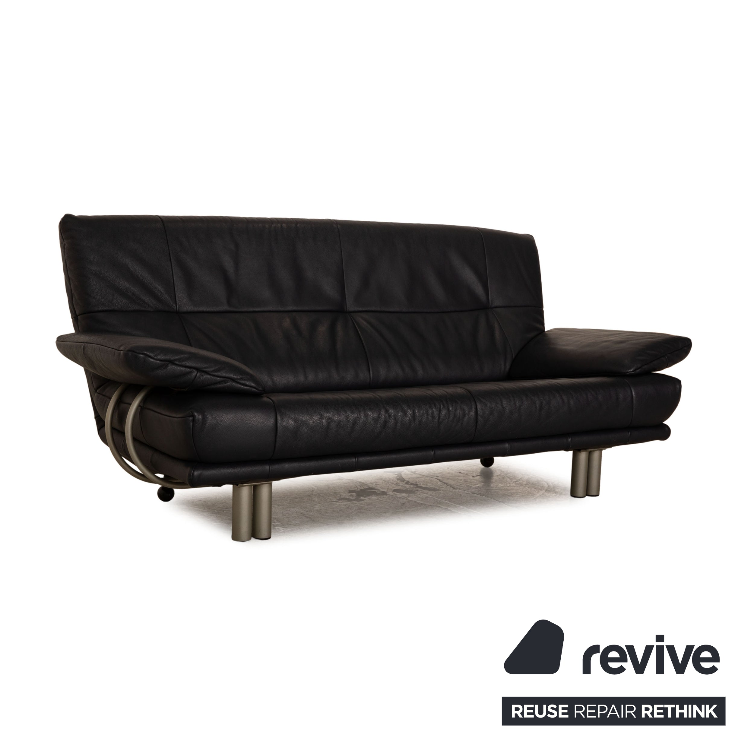 Rolf Benz BMP 418 Canapé deux places en cuir bleu foncé