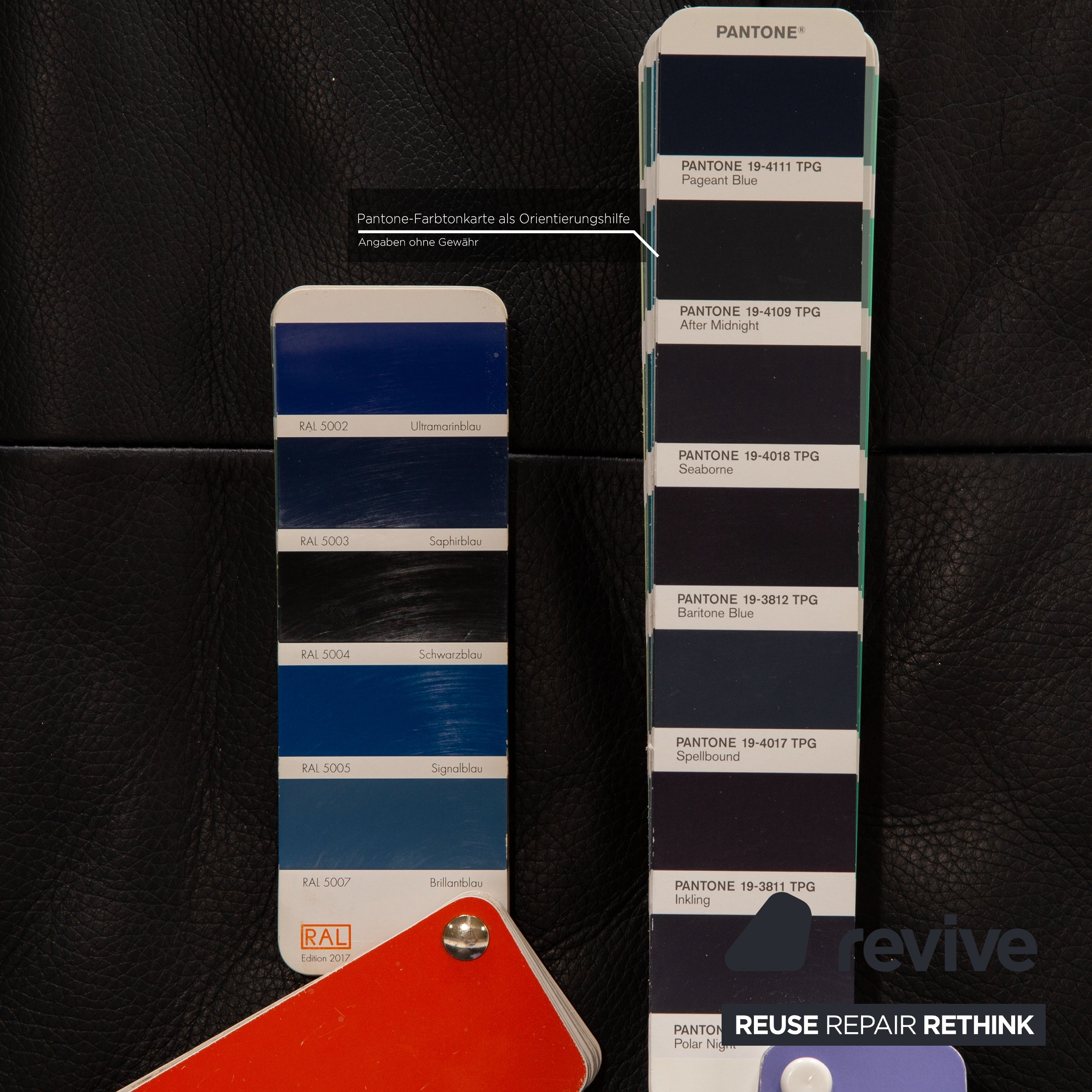 Rolf Benz BMP 418 Canapé deux places en cuir bleu foncé