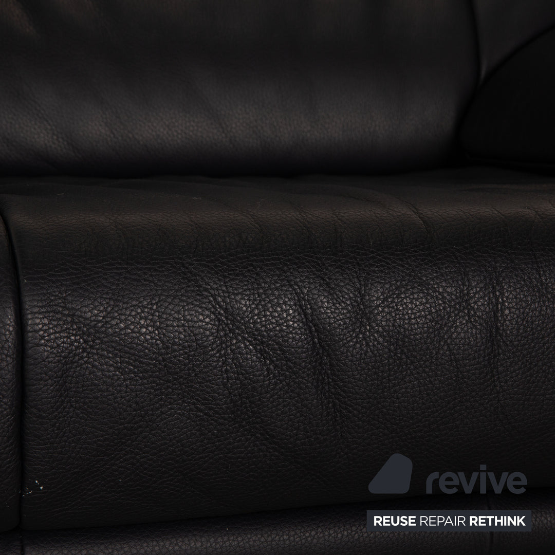 Rolf Benz BMP 418 leather two-seater blue dark blue sofa couch