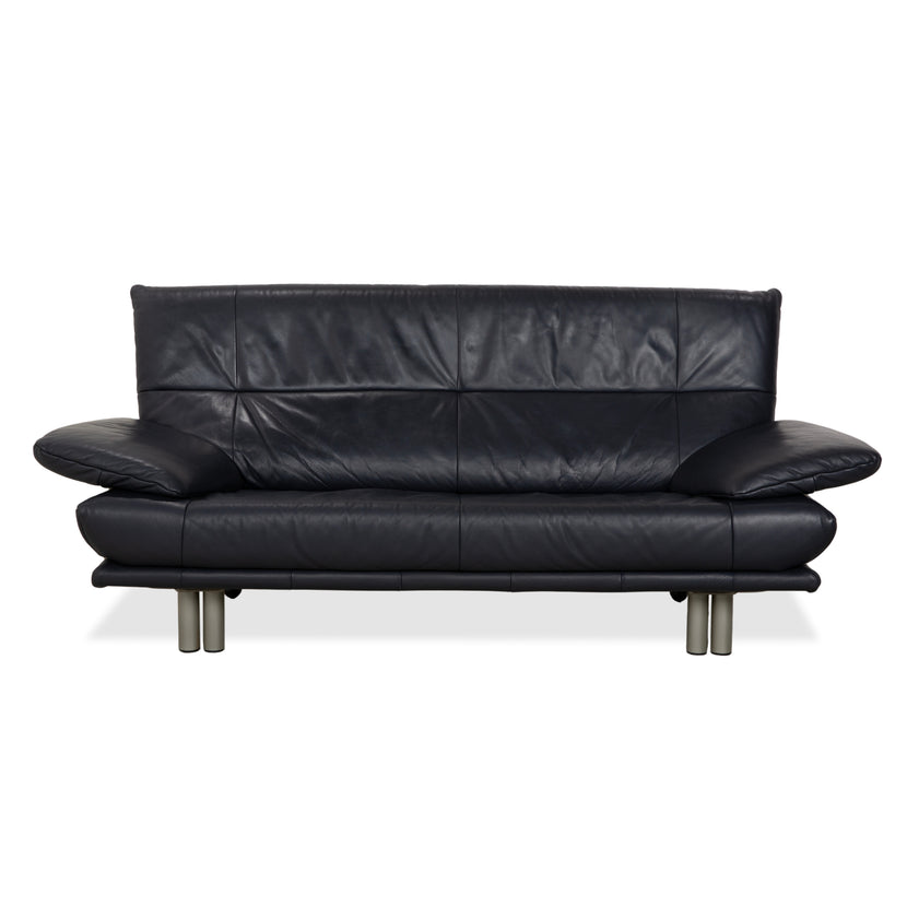 Rolf Benz BMP 418 Leder Zweisitzer Dunkelblau Sofa Couch