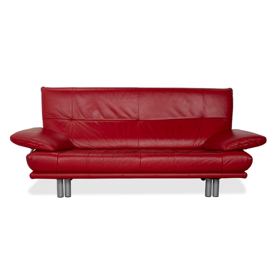 Rolf Benz BMP 418 Leder Zweisitzer Rot Sofa Couch