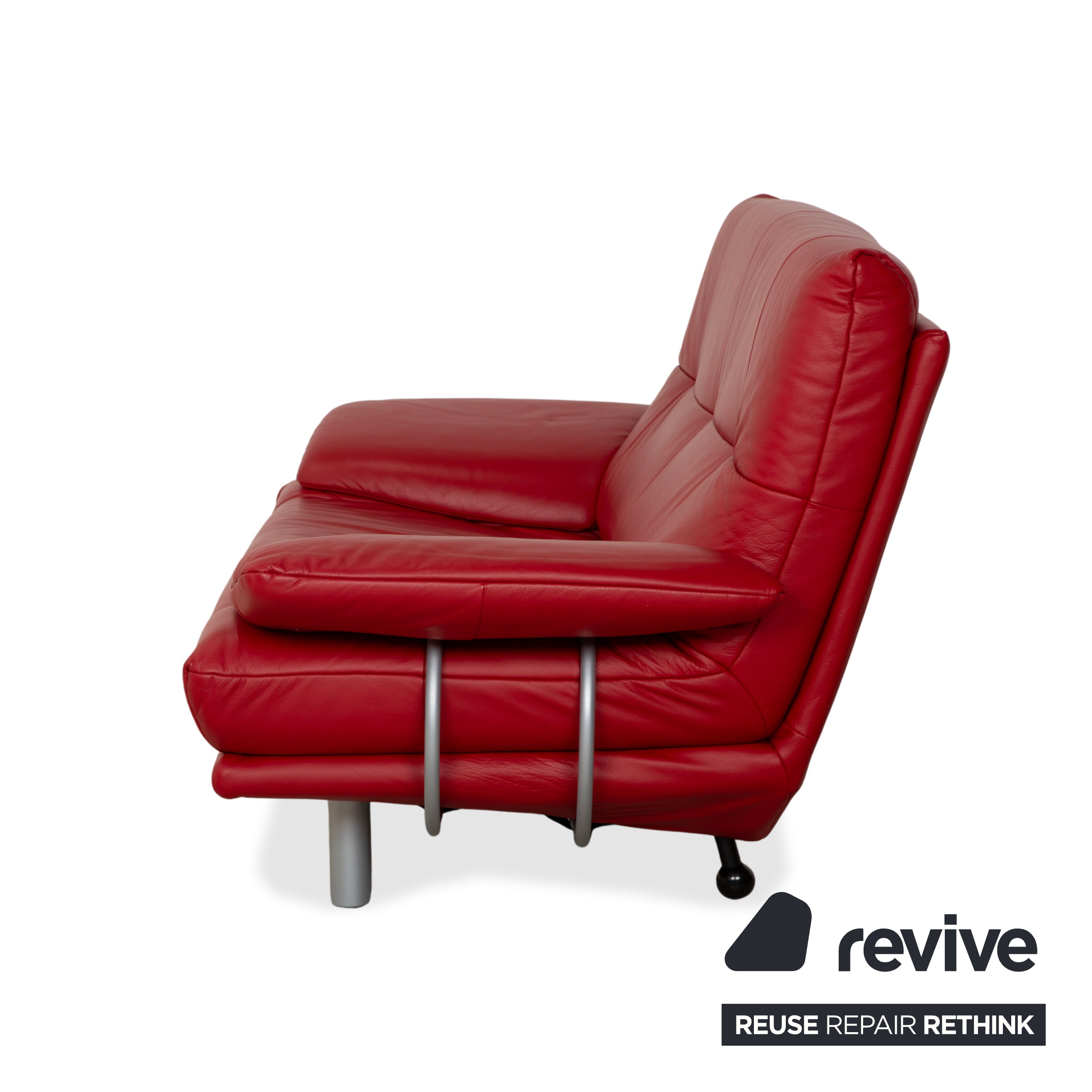 Rolf Benz BMP 418 Leder Zweisitzer Rot Sofa Couch