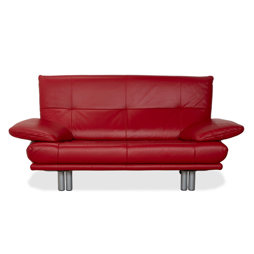 Rolf Benz BMP 418 Leder Zweisitzer Rot Sofa Couch