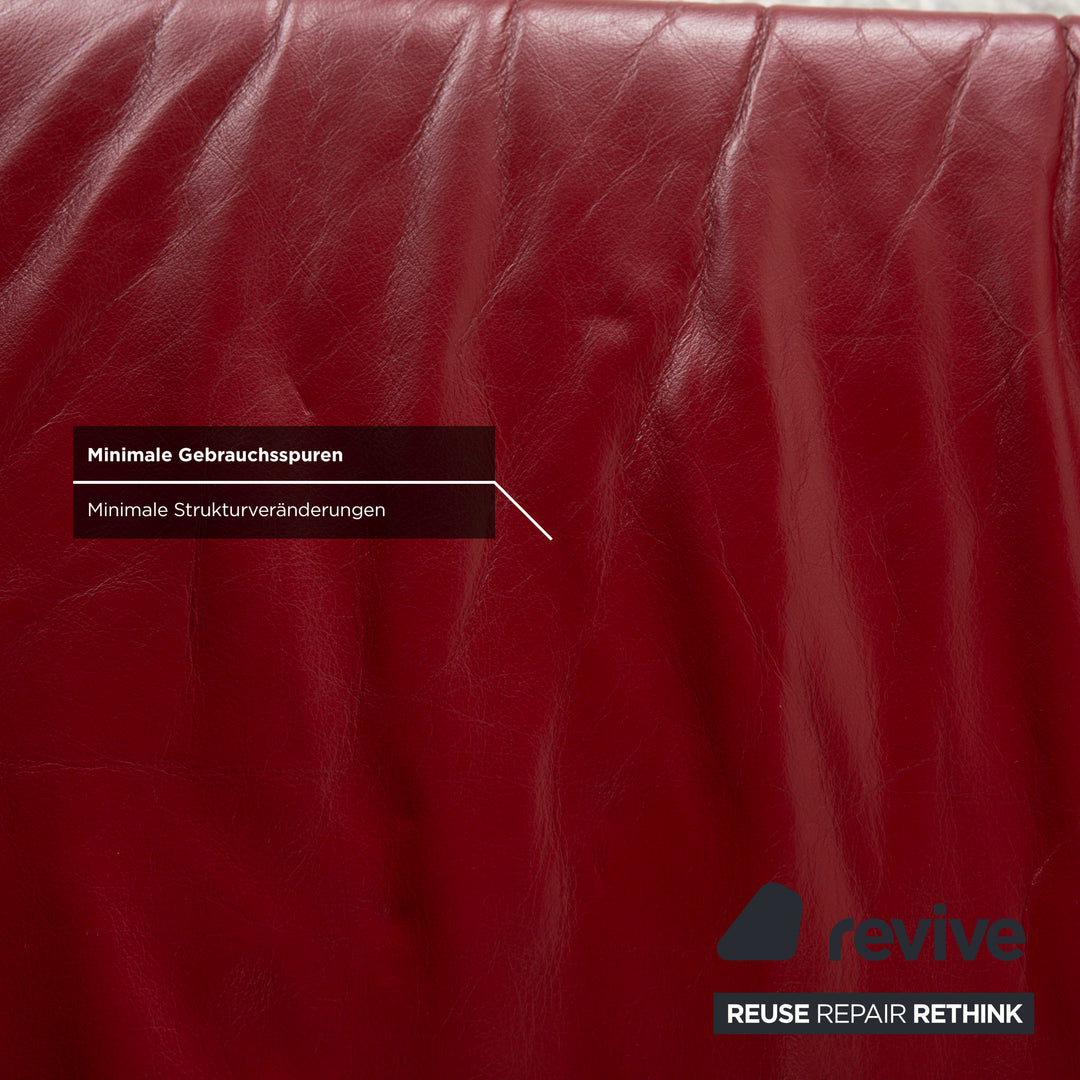 Rolf Benz BMP 418 Leder Zweisitzer Rot Sofa Couch