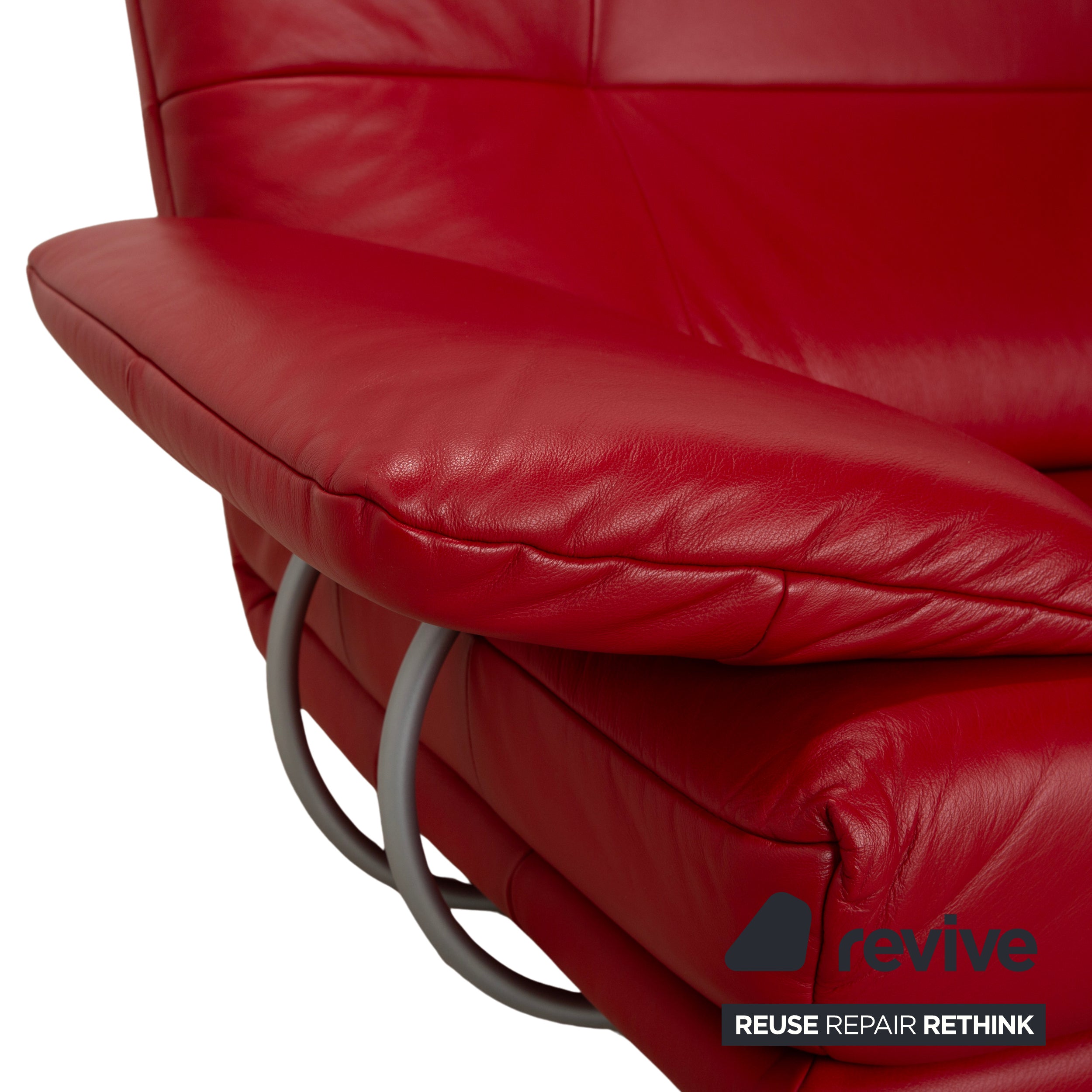 Rolf Benz BMP 418 Leder Zweisitzer Rot Sofa Couch