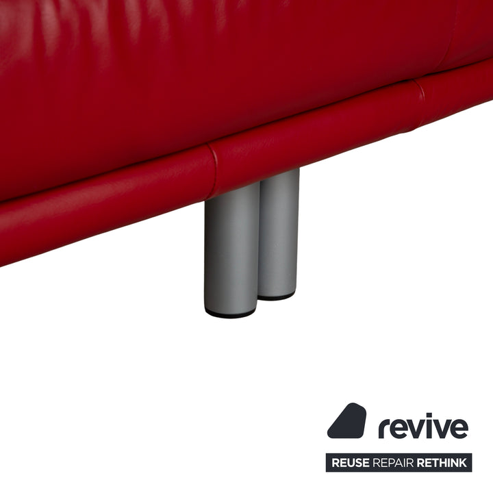 Rolf Benz BMP 418 Leder Zweisitzer Rot Sofa Couch