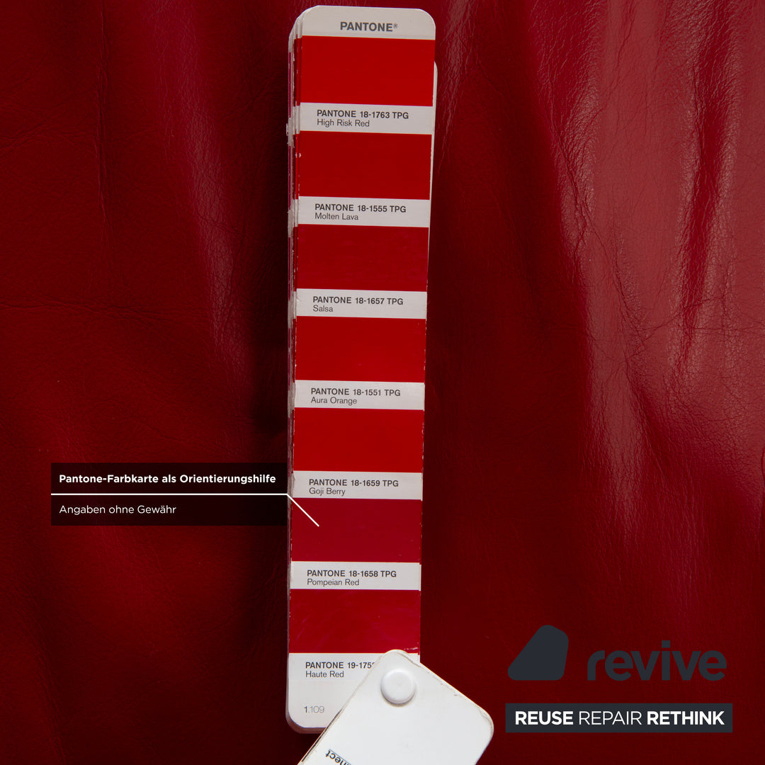 Canapé deux places en cuir rouge Rolf Benz BMP 418