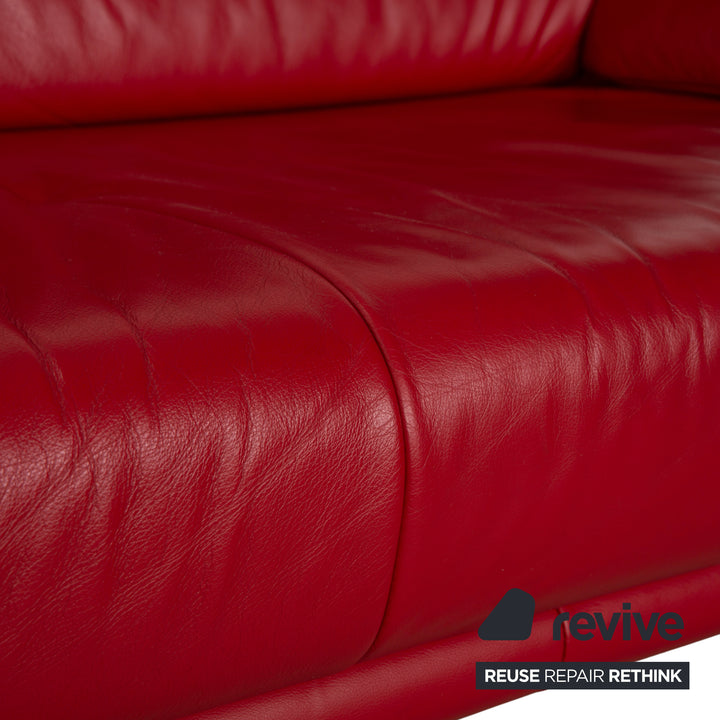 Rolf Benz BMP 418 Leder Zweisitzer Rot Sofa Couch