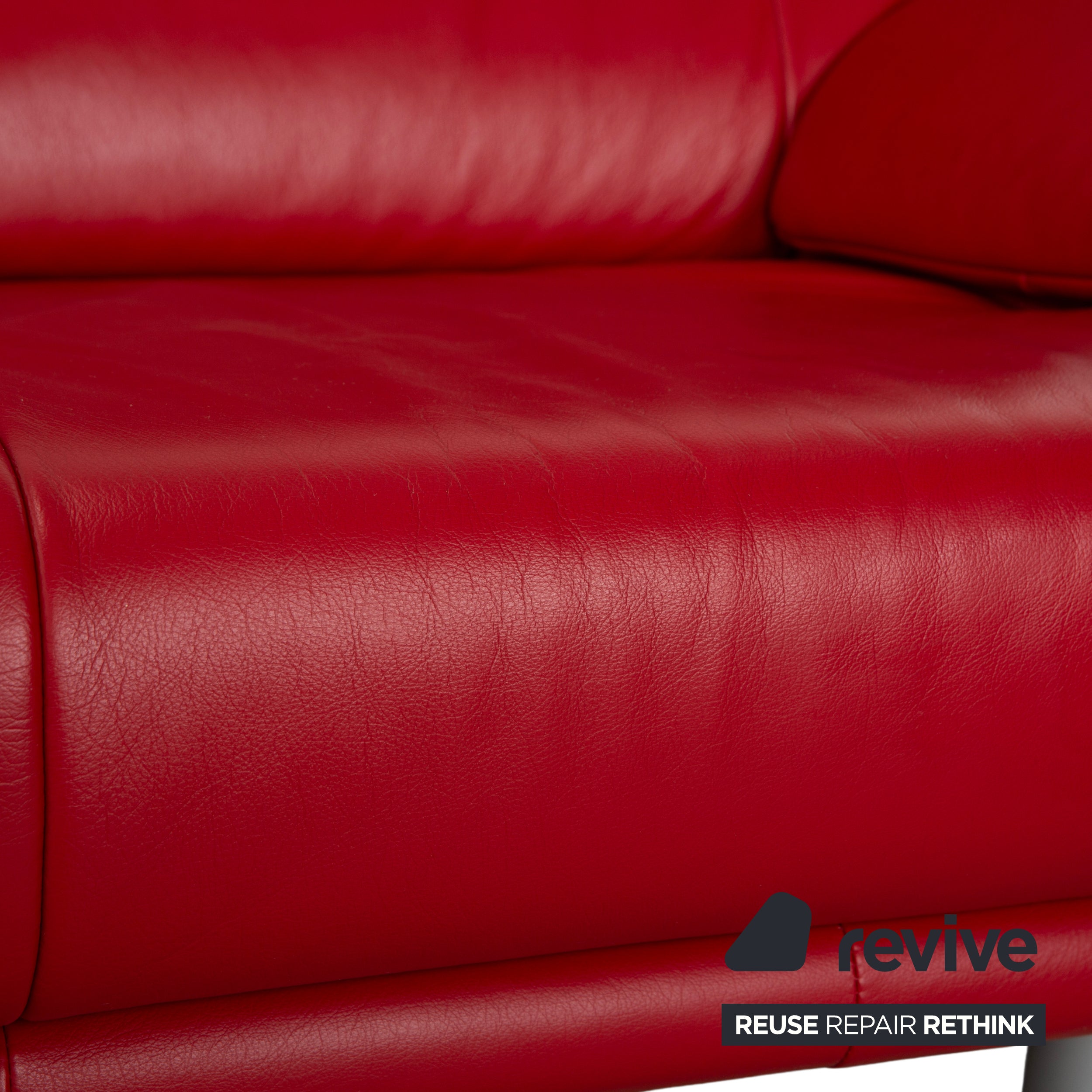 Rolf Benz BMP 418 Leder Zweisitzer Rot Sofa Couch