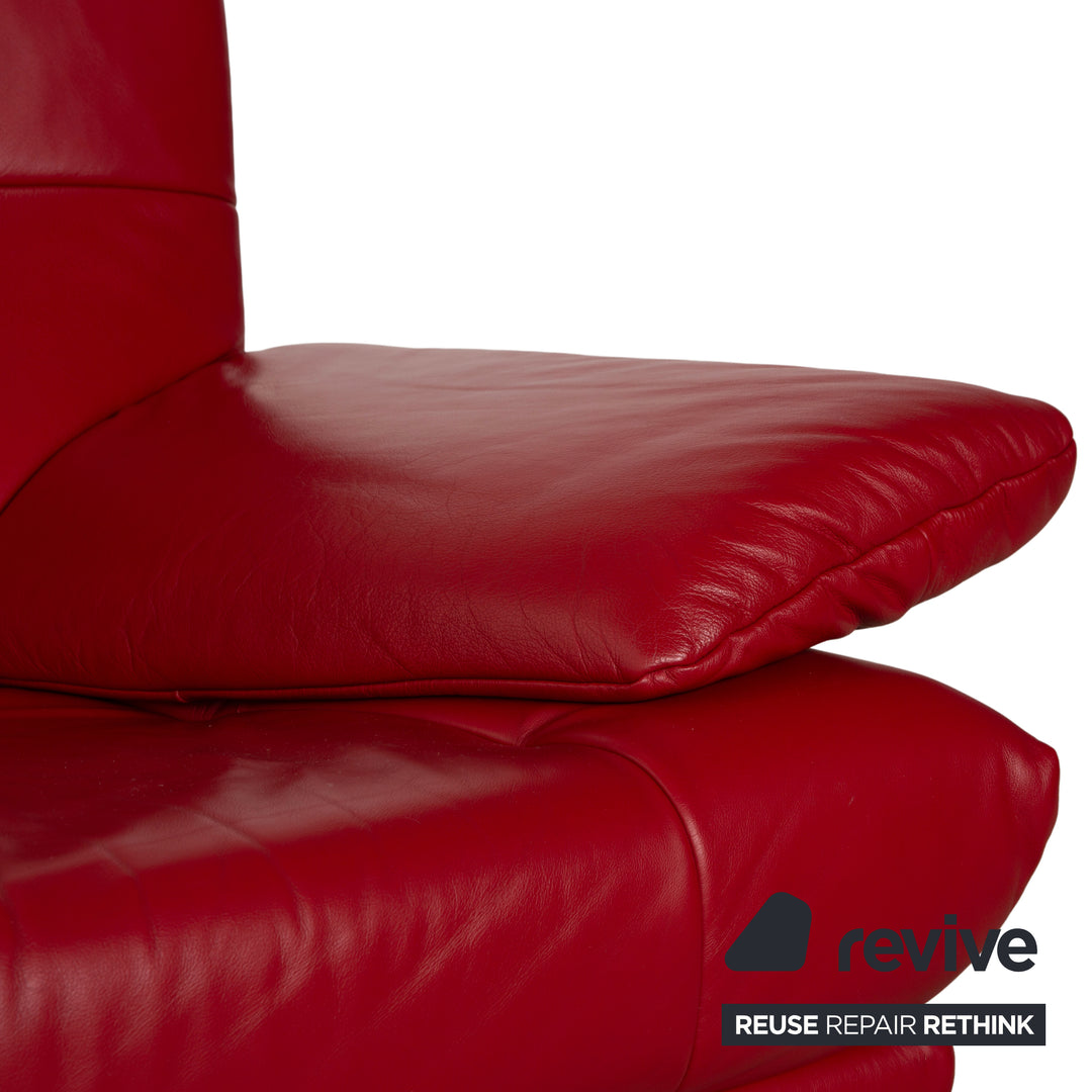Rolf Benz BMP 418 Leder Zweisitzer Rot Sofa Couch