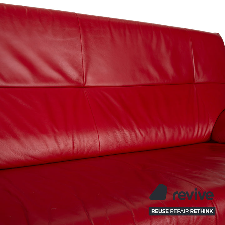 Rolf Benz BMP 418 Leder Zweisitzer Rot Sofa Couch