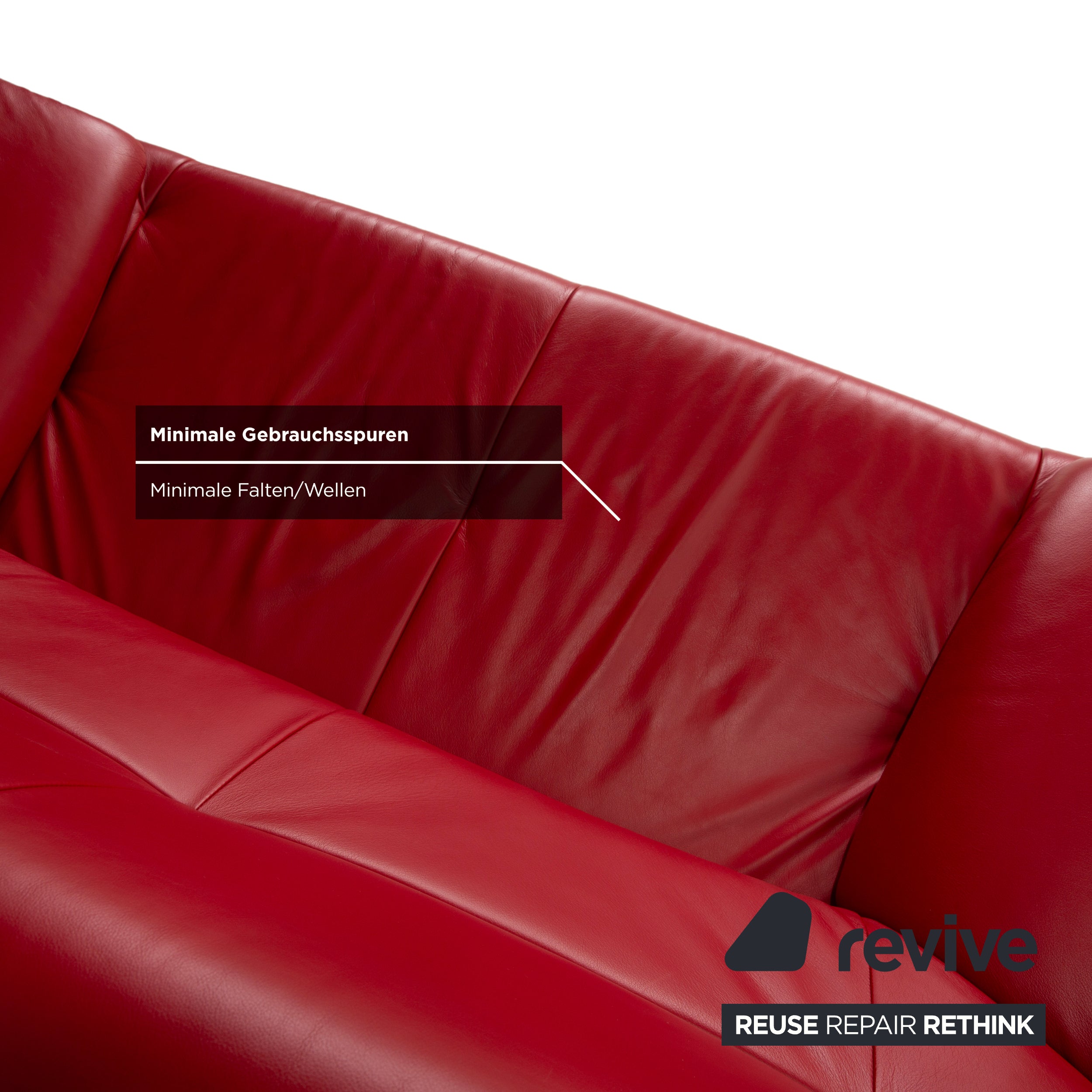 Rolf Benz BMP 418 Leder Zweisitzer Rot Sofa Couch