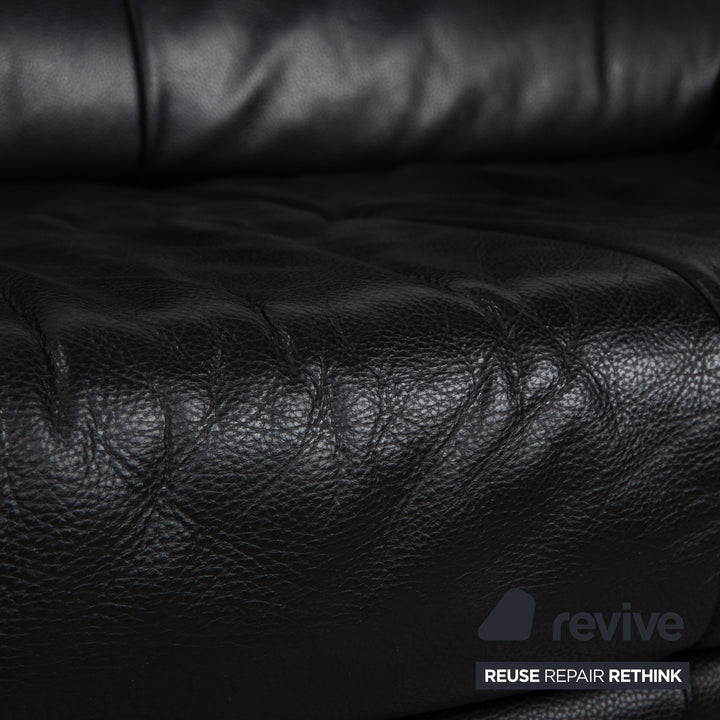 Rolf Benz BMP 418 Leder Zweisitzer Schwarz Sofa Couch