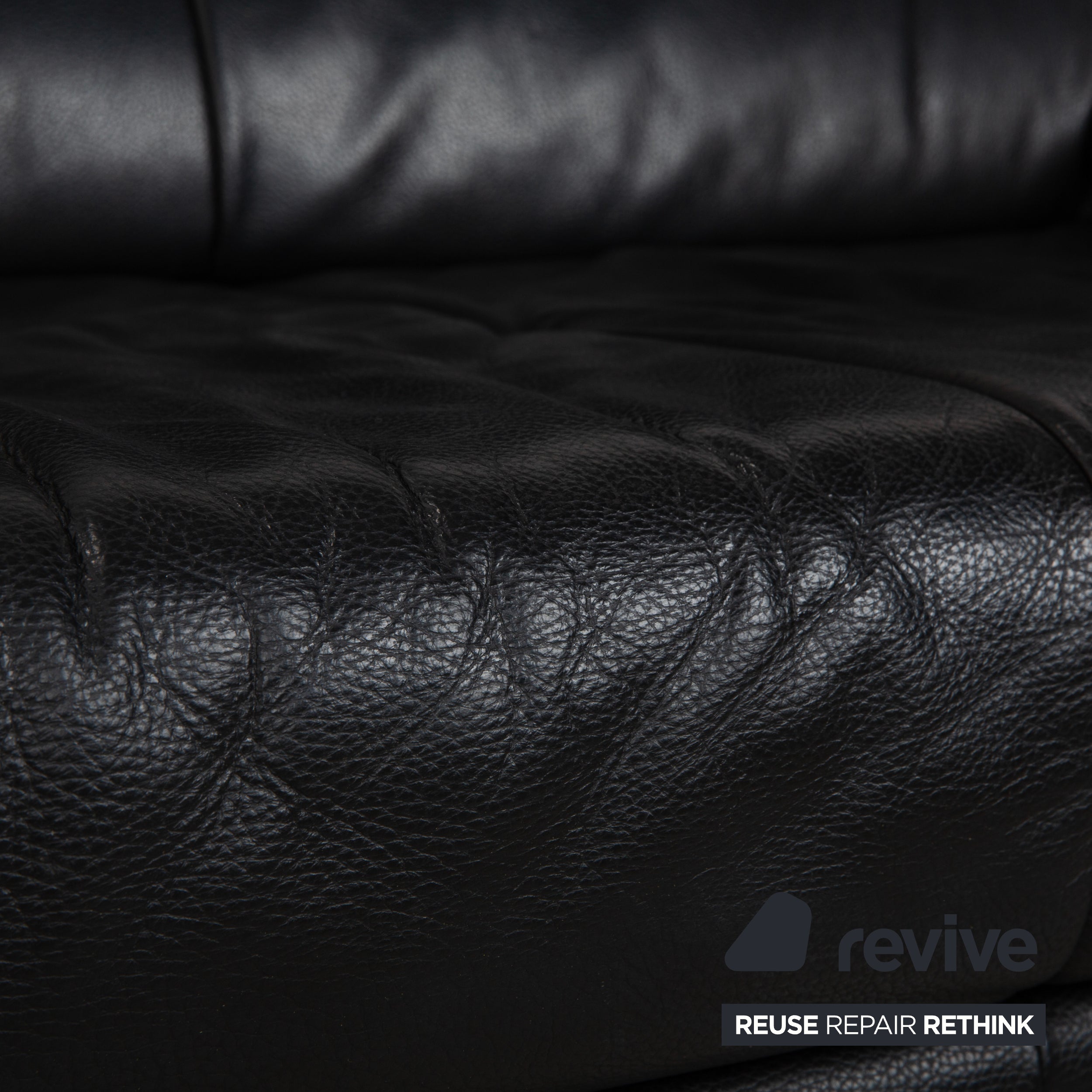 Rolf Benz BMP 418 Leder Zweisitzer Schwarz Sofa Couch