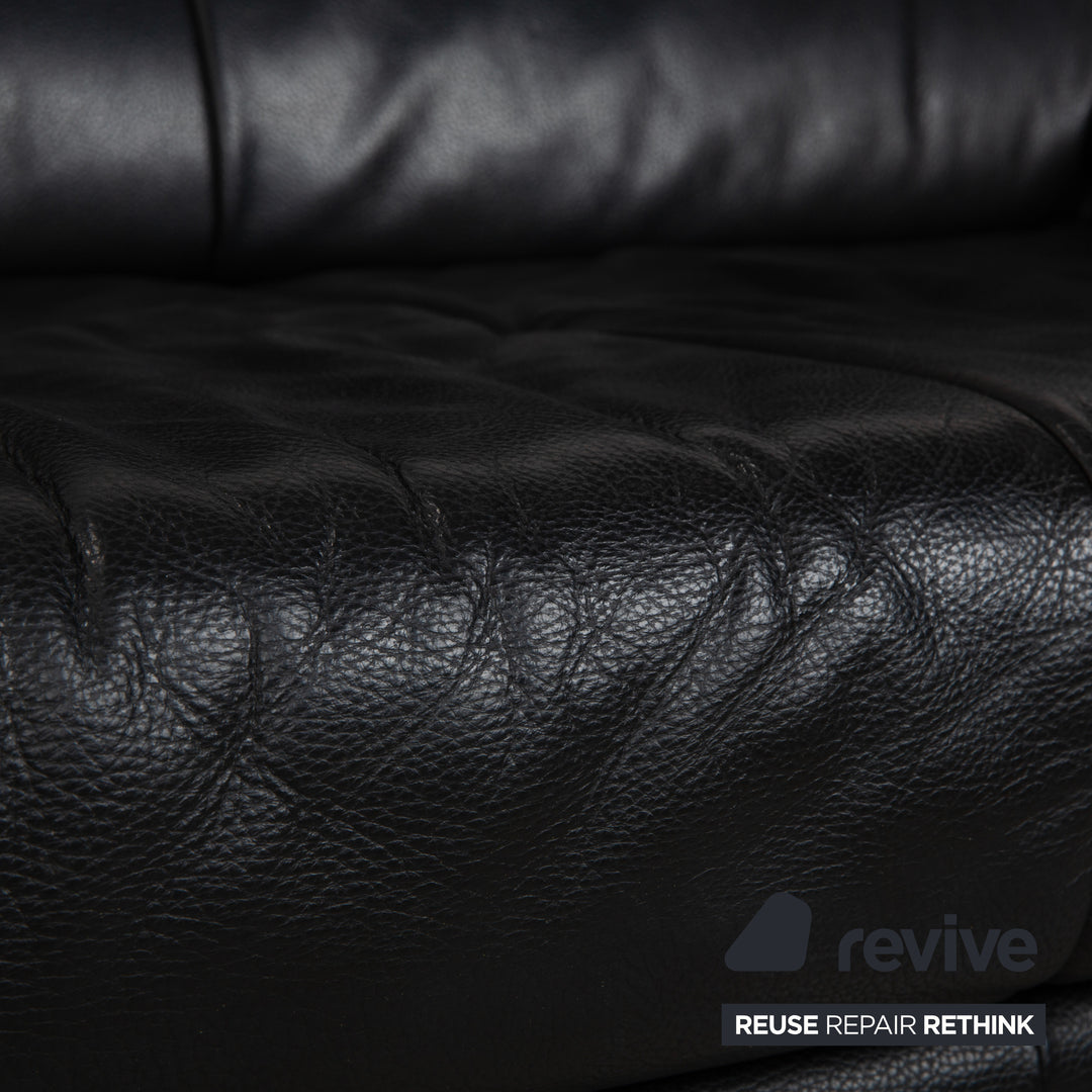Rolf Benz BMP 418 Leder Zweisitzer Schwarz Sofa Couch