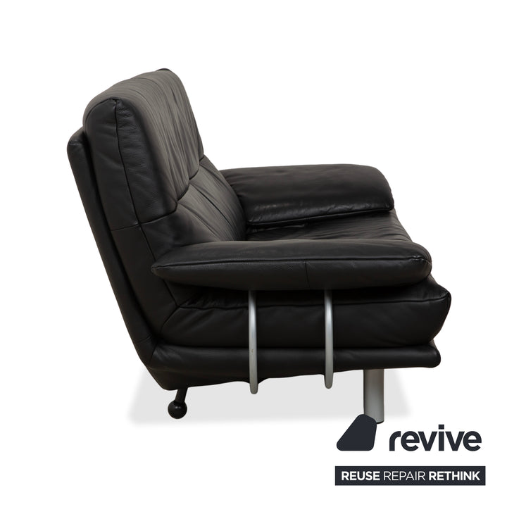Rolf Benz BMP 418 Leder Zweisitzer Schwarz Sofa Couch