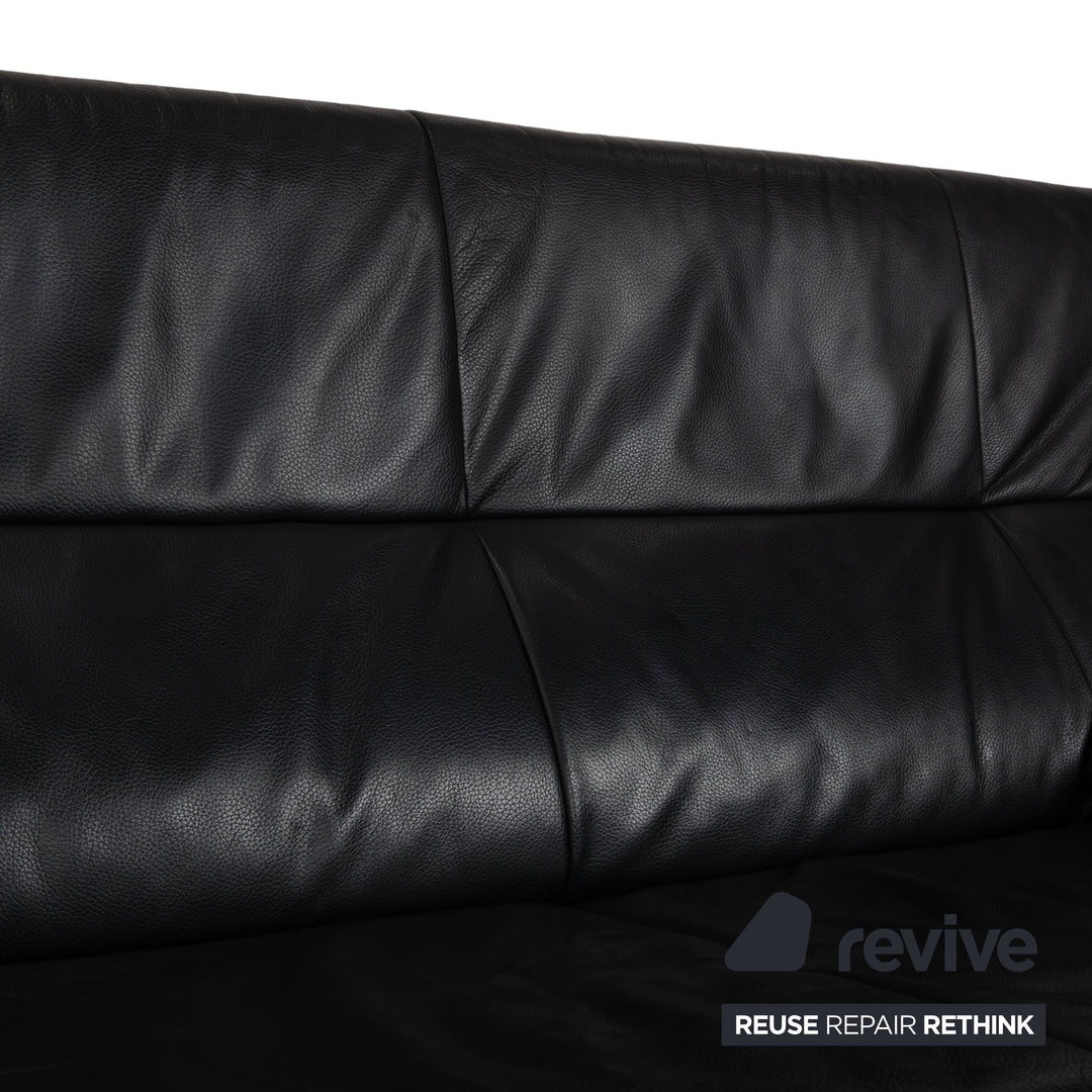 Rolf Benz BMP 418 Leder Zweisitzer Schwarz Sofa Couch