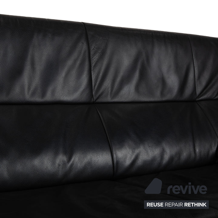 Rolf Benz BMP 418 Leder Zweisitzer Schwarz Sofa Couch