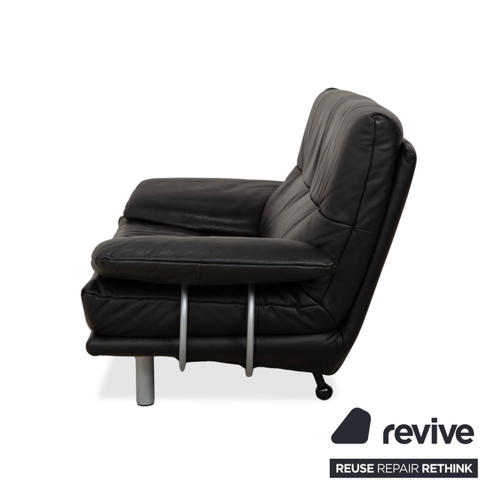 Rolf Benz BMP 418 Leder Zweisitzer Schwarz Sofa Couch