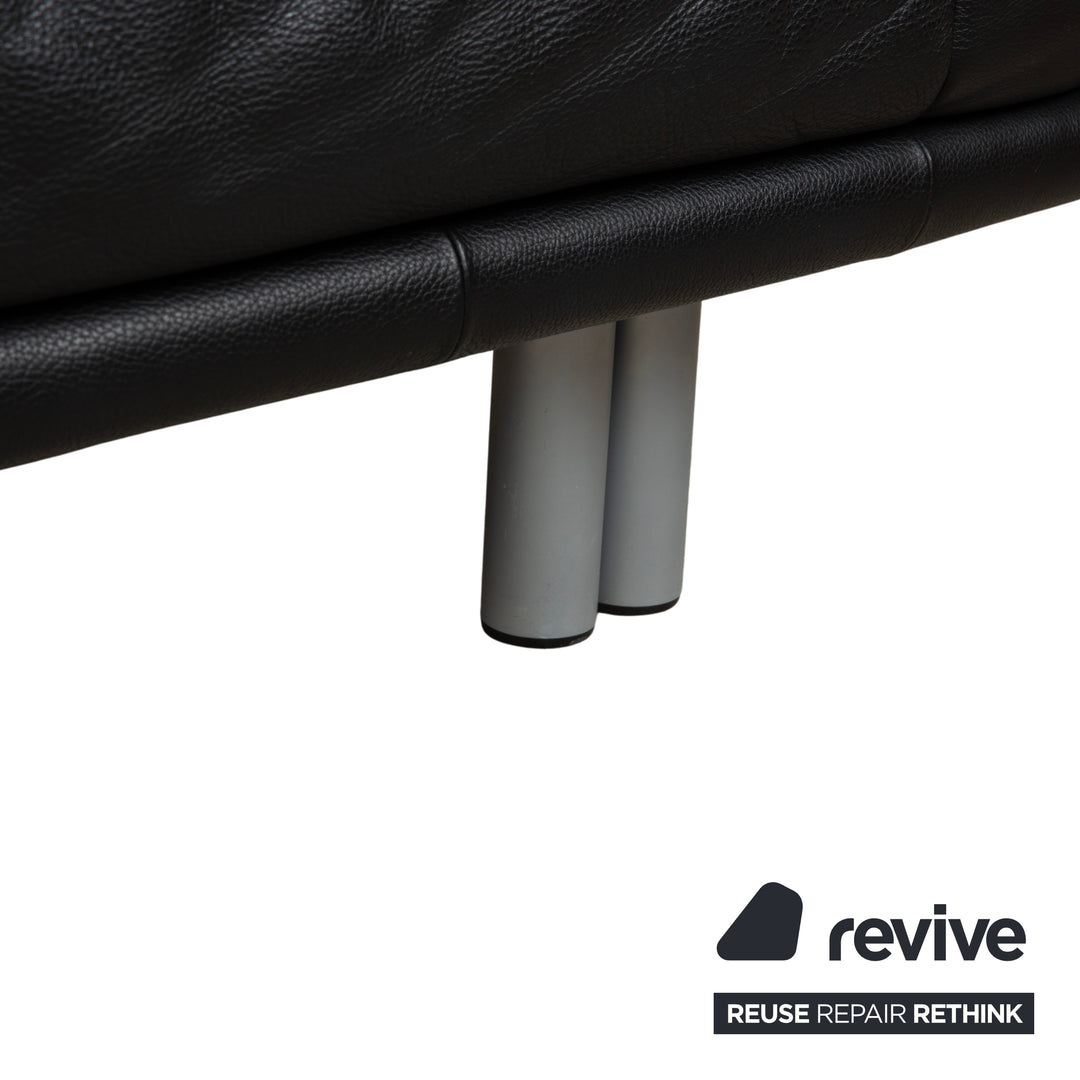 Rolf Benz BMP 418 Leder Zweisitzer Schwarz Sofa Couch