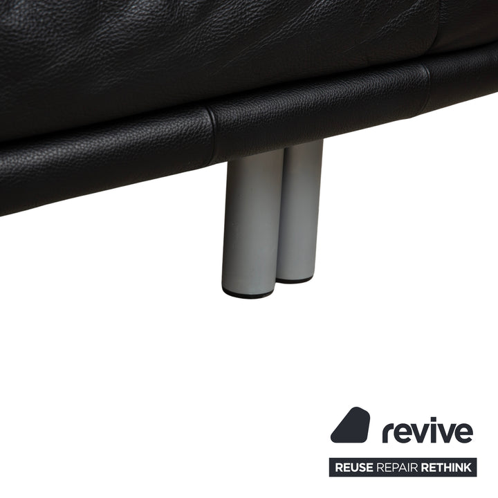 Rolf Benz BMP 418 Leder Zweisitzer Schwarz Sofa Couch