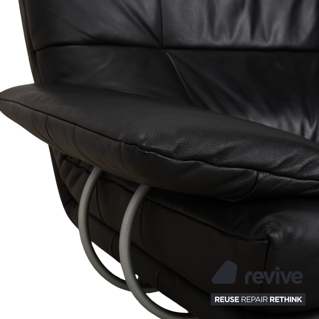 Rolf Benz BMP 418 Leder Zweisitzer Schwarz Sofa Couch