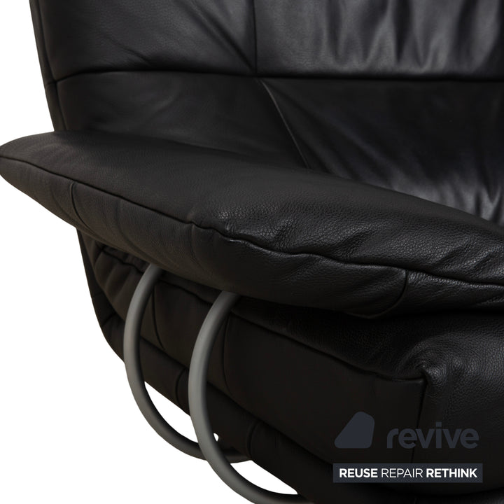 Rolf Benz BMP 418 Leder Zweisitzer Schwarz Sofa Couch