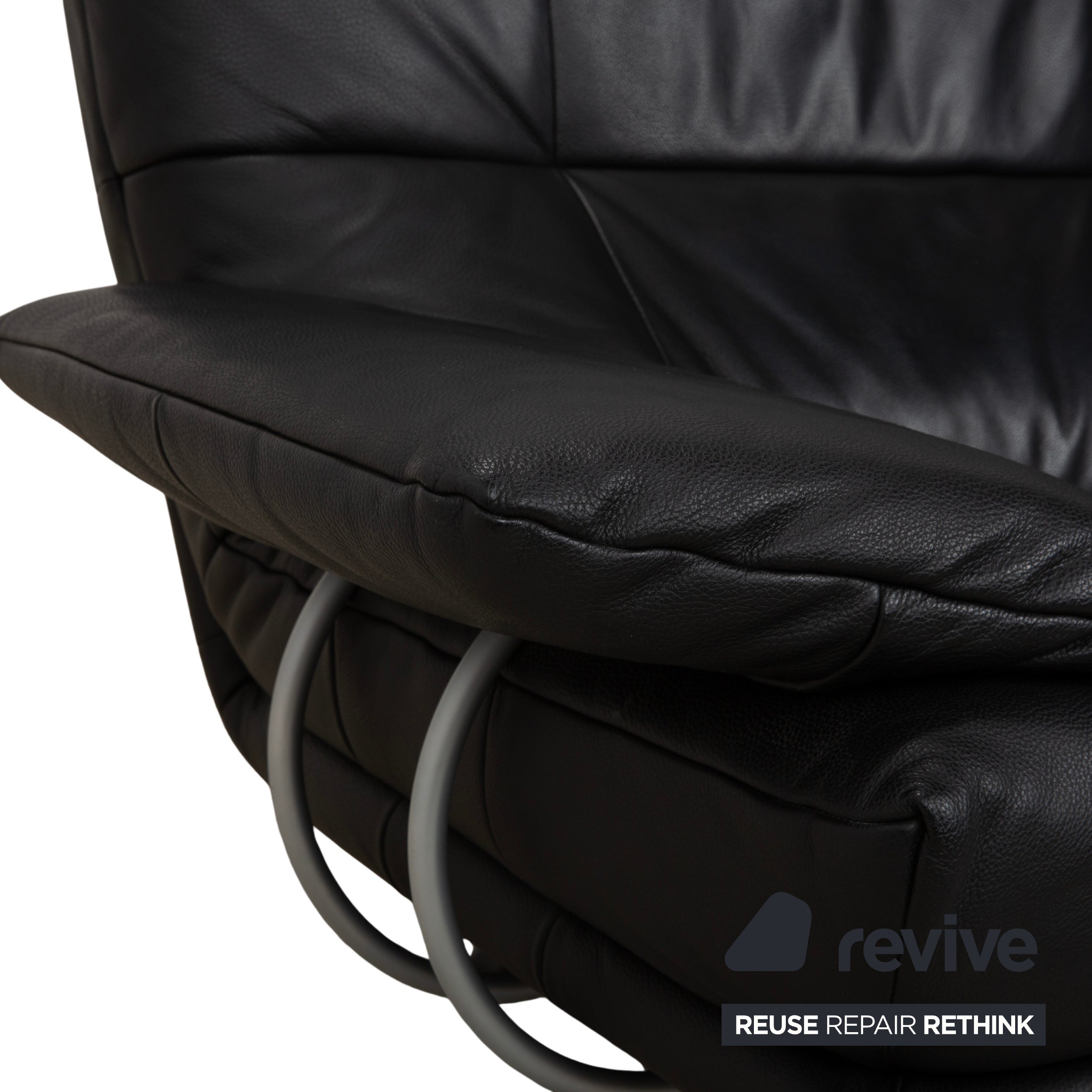 Rolf Benz BMP 418 Leder Zweisitzer Schwarz Sofa Couch