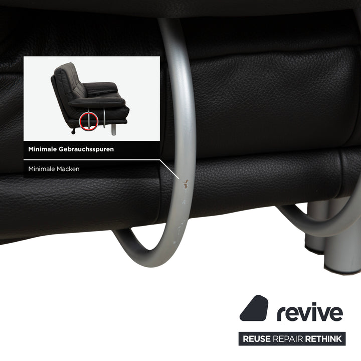 Rolf Benz BMP 418 Leder Zweisitzer Schwarz Sofa Couch