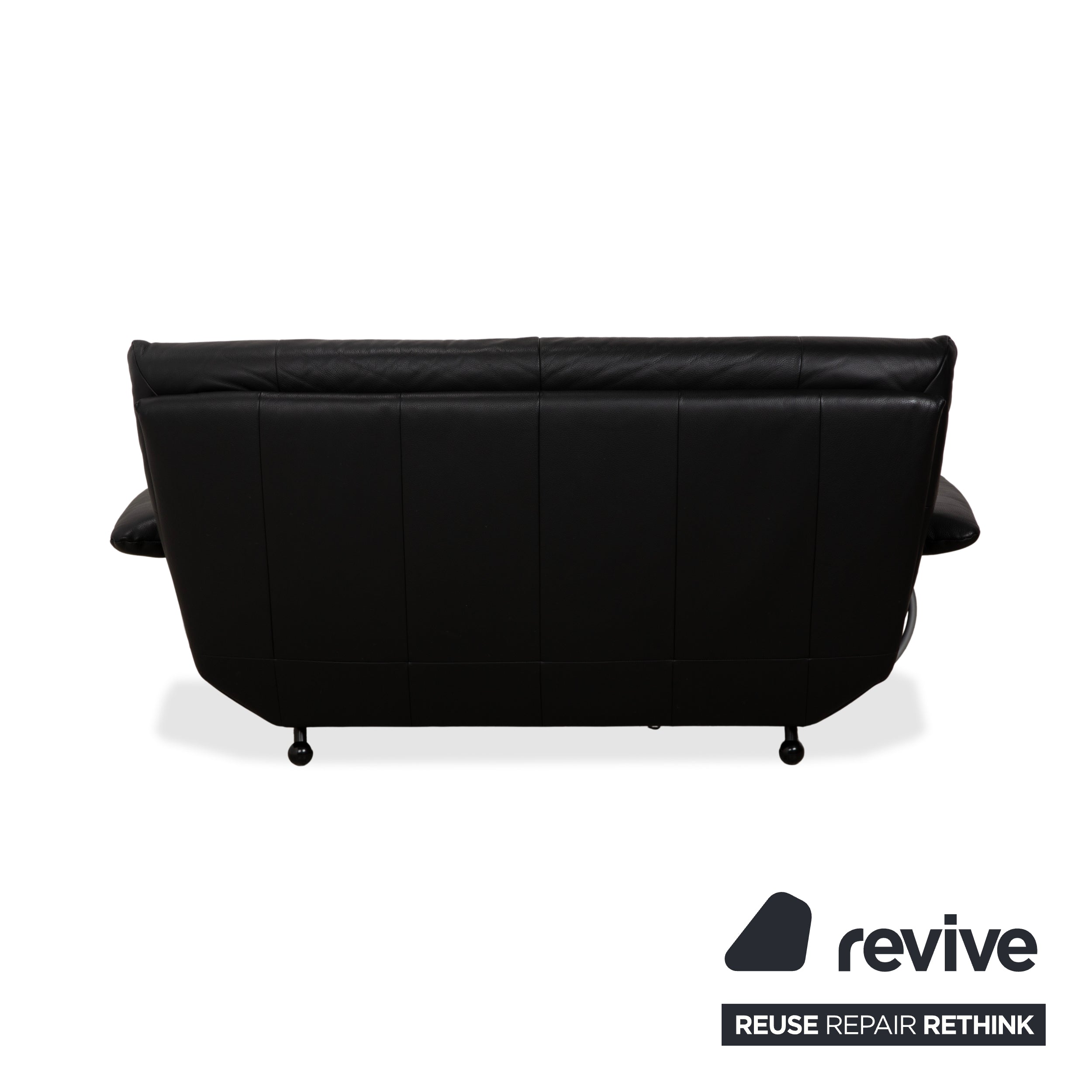 Rolf Benz BMP 418 Leder Zweisitzer Schwarz Sofa Couch