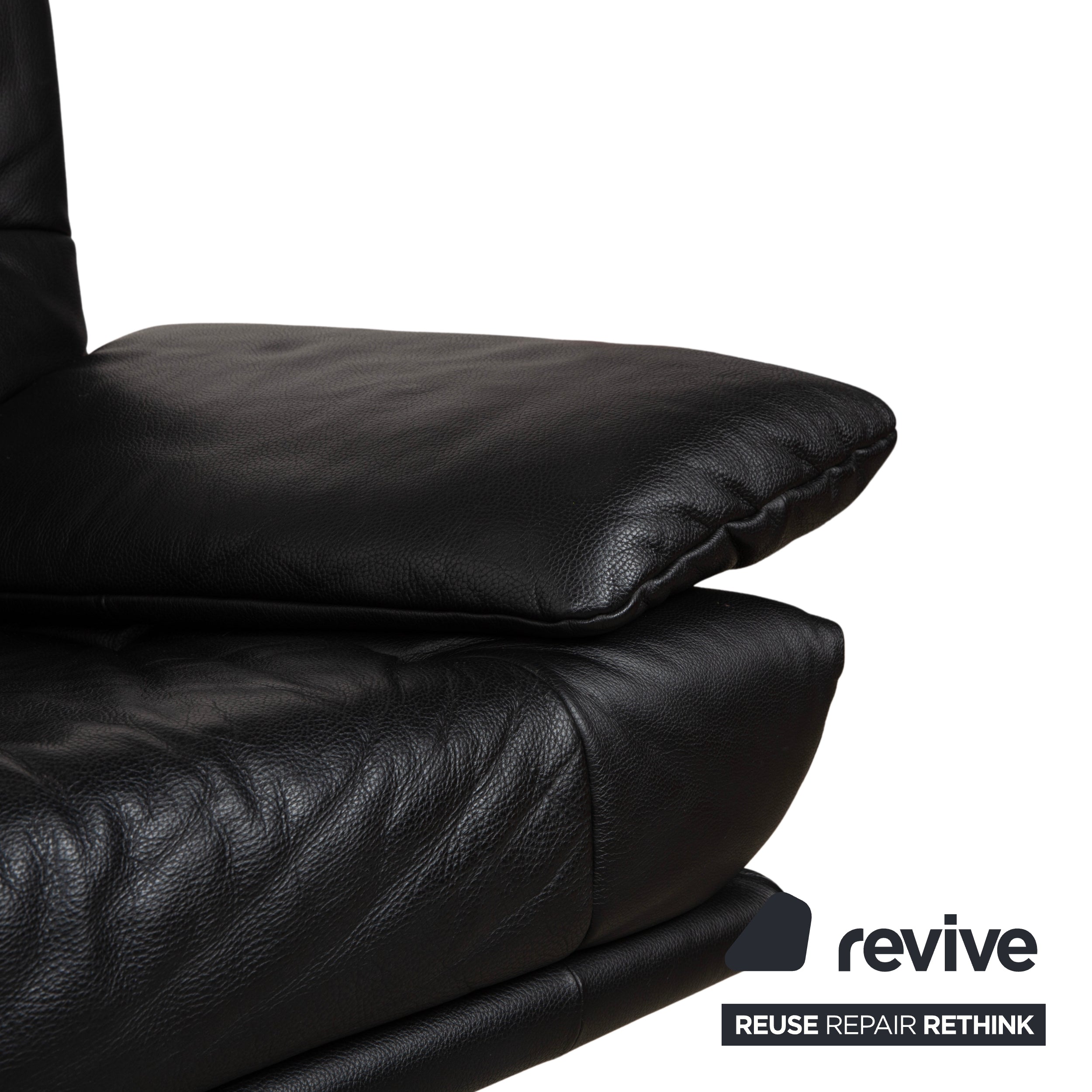 Rolf Benz BMP 418 Leder Zweisitzer Schwarz Sofa Couch