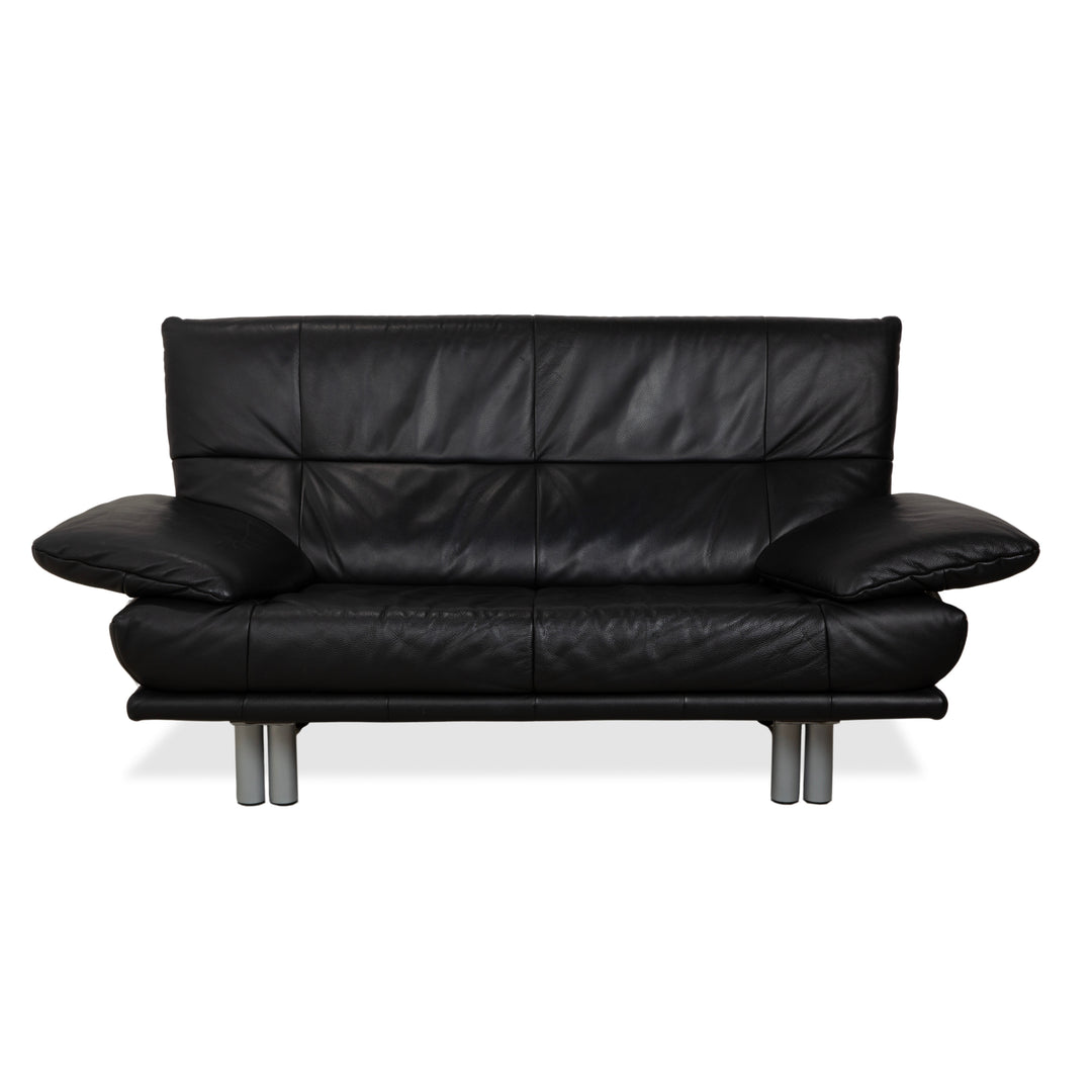 Rolf Benz BMP 418 Leder Zweisitzer Schwarz Sofa Couch