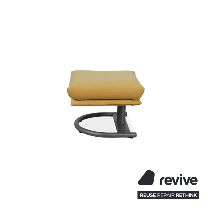 Ensemble de fauteuils Rolf Benz BMP 418, pouf inclus, tissu jaune, retapissé