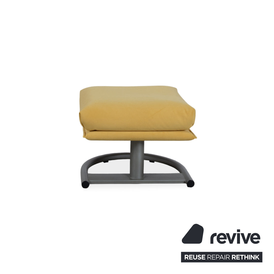 Ensemble de fauteuils Rolf Benz BMP 418, pouf inclus, tissu jaune, retapissé